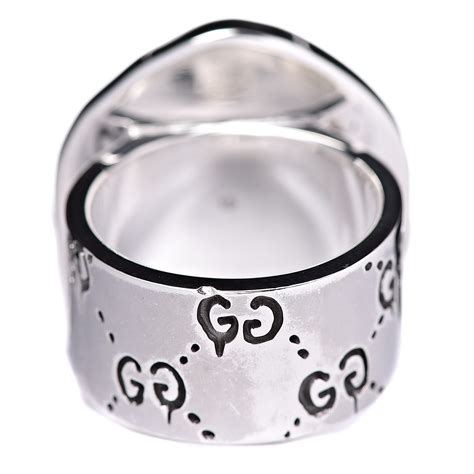 mens gucci skull ring|Gucci ghost ring in silver.